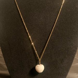 Heart shaped white marble gold necklace (Sold)